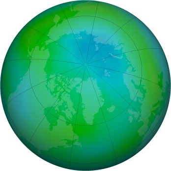 Arctic ozone map for 1990-09